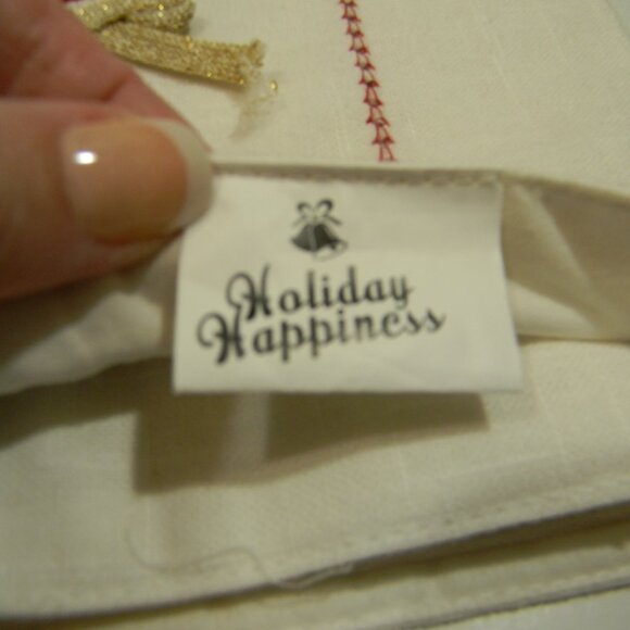 Holiday Happiness Hand Crafted Placemat Set of 4 Candy Cane Christmas NIP - Picture 6 of 6